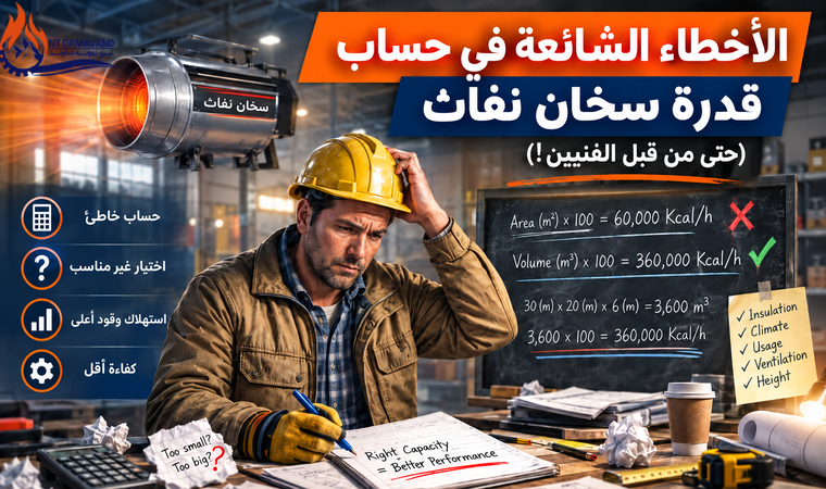 أخطاء شائعة في حساب سعة سخانات المياه النفاثة (حتى من قبل الفنيين المختصين بالتركيب!)
